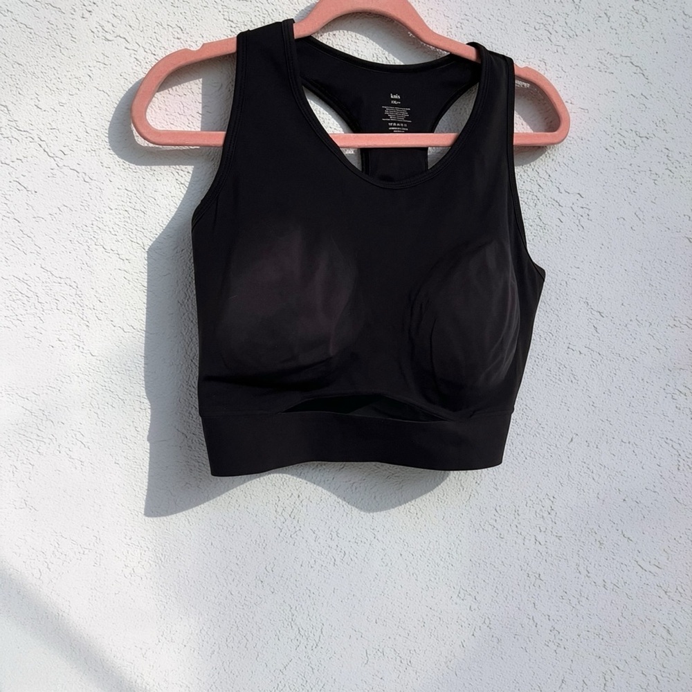 Knix Black Racerback Sports Bra XXL++ Seamless Wireless Activewear - Picture 1 of 5